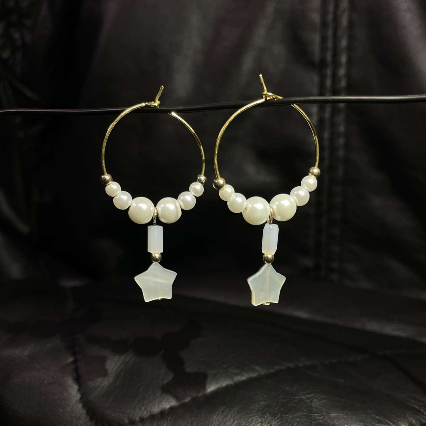 White Star Earrings