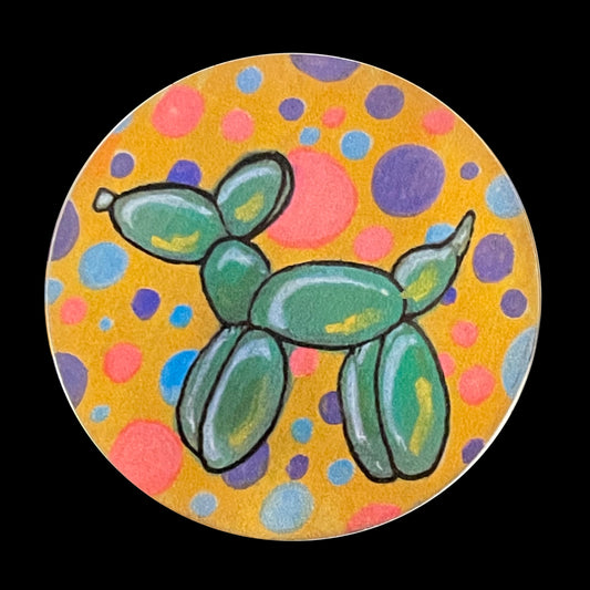Soft Green Balloon Dog SticKer