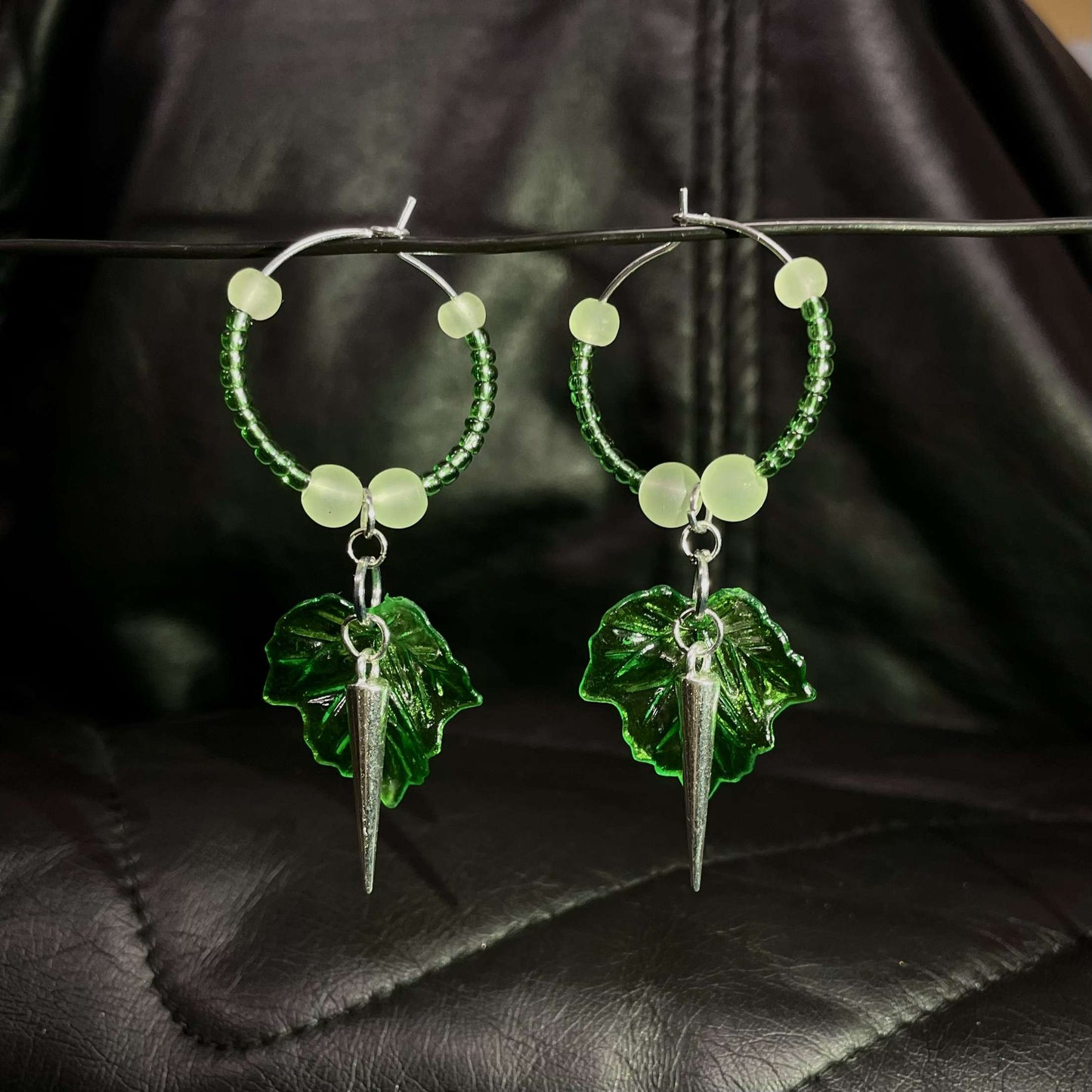Green Leaf Earrings