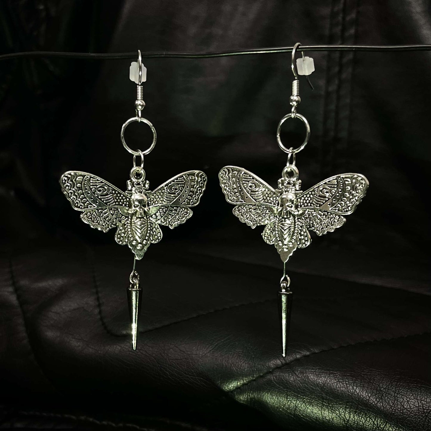 Silver Moth Earrings