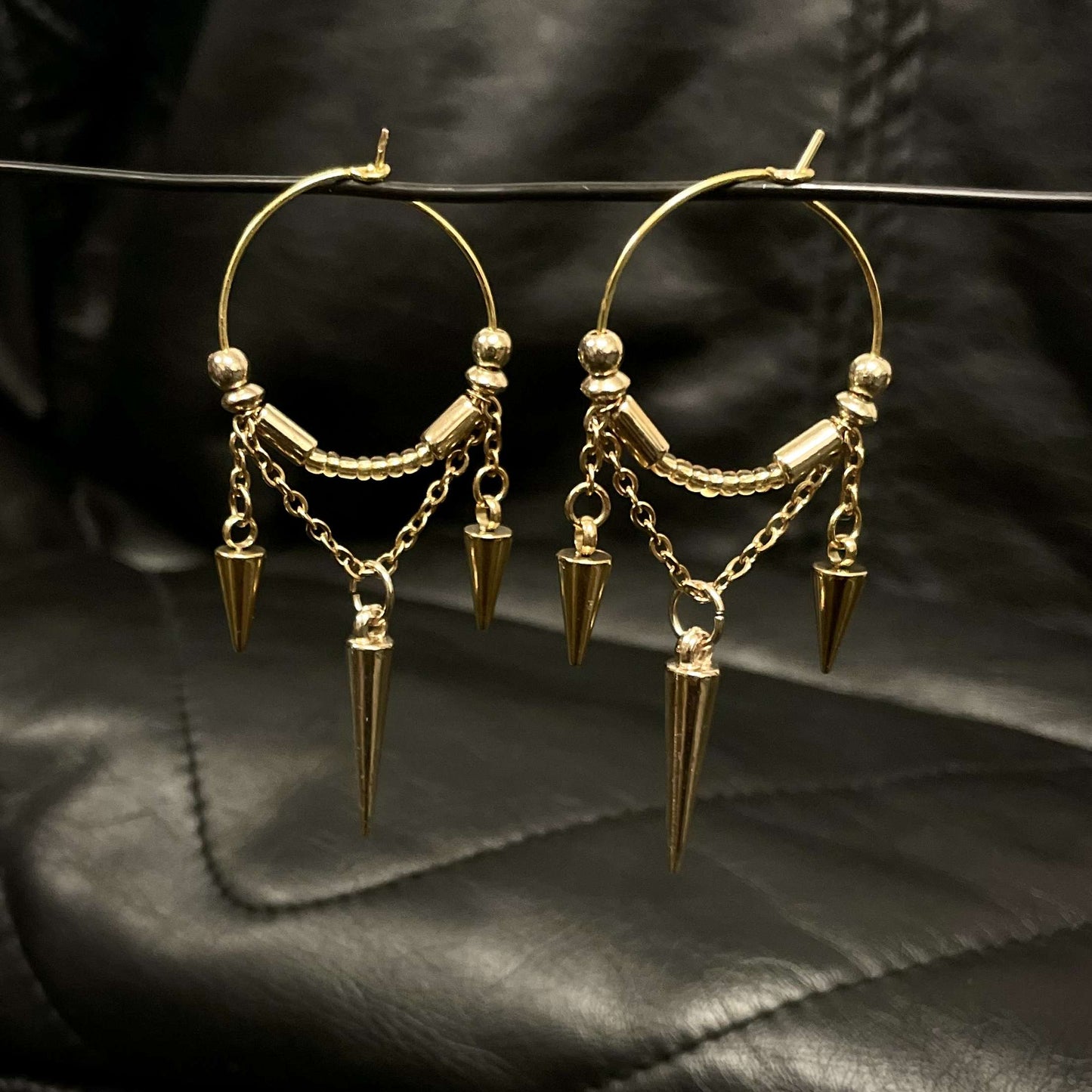 Golden SpiKe Earrings