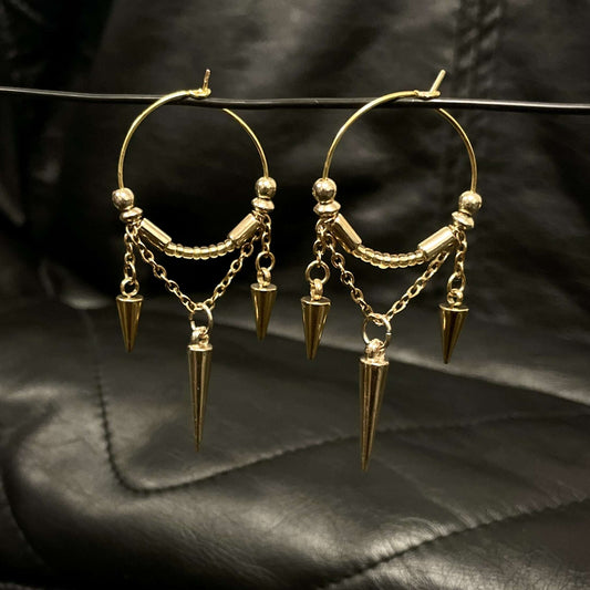 Golden SpiKe Earrings